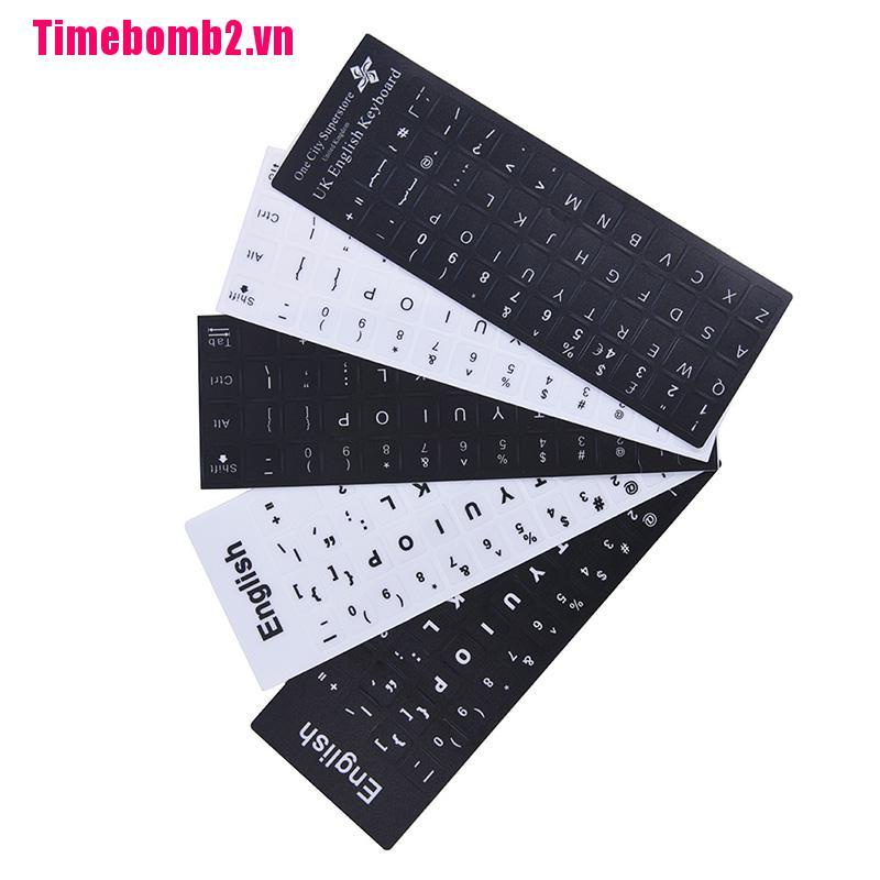 Miếng Dán Bàn Phím Laptop Họa Tiết Chữ Tiếng Anh Màu Trắng Đen