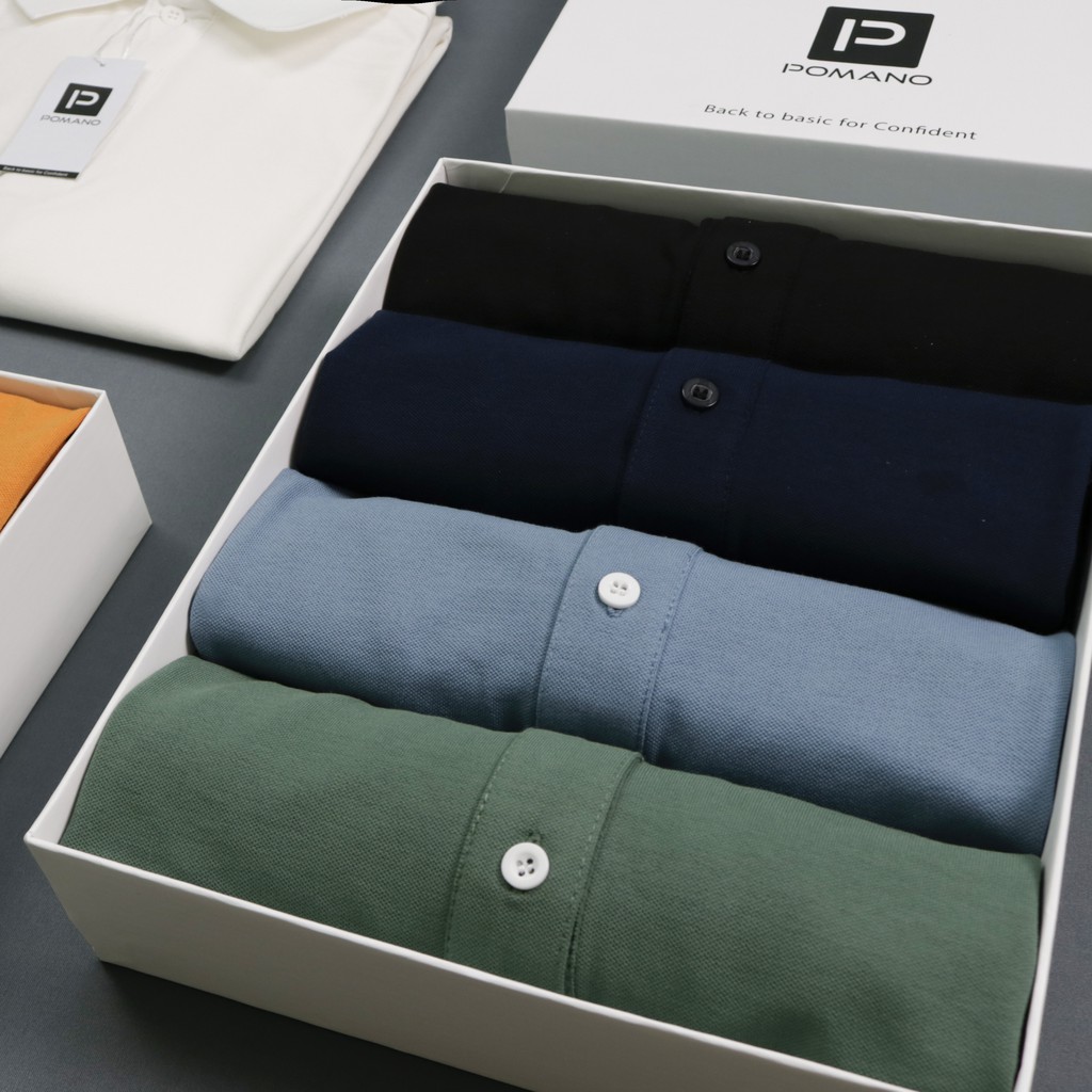 Áo thun Polo nam cổ bẻ BASIC vải Cotton Cá sấu 4 chiều thoáng mát, sang trọng, lịch lãm POMANO | BigBuy360 - bigbuy360.vn