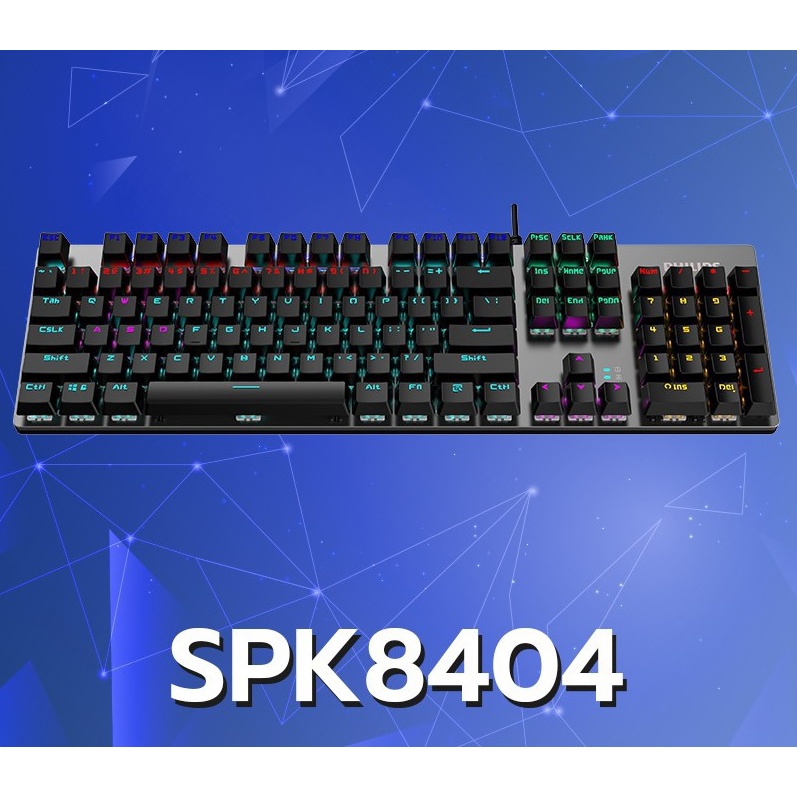 Bàn Phím Cơ Philips SPK8404 Led Gaming Blue Switch