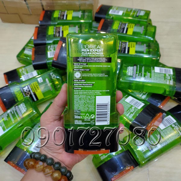 Sữa tắm , gội Loreal Clean Power - Pháp