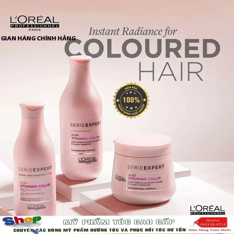 [L'oreal -chính hãng] Dầu gội dành cho tóc nhuộm L'oreal VITAMINO COLOUR 300ml New 2021