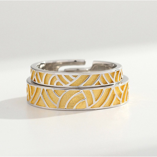 Nhẫn Cặp Bằng Lúa Mạch Kiểu Dáng Đơn Giản Thời Trang Dành Cho Nam Và Nữ