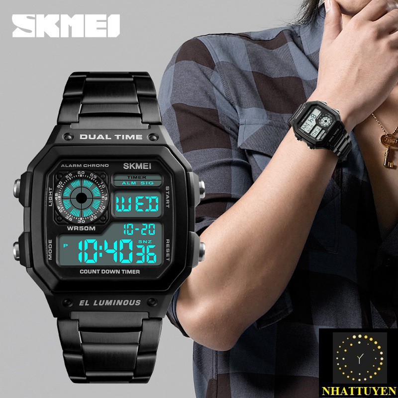 Đồng hồ Nam SKMEI 1335 Điện tử dây thép | BigBuy360 - bigbuy360.vn