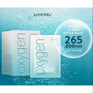 MẶT NẠ SỦI BỌT THẢI ĐỘC OXYGEN BUBBLE DETOX MASK SOHERBS (NGUYÊN HỘP 15 GÓI)