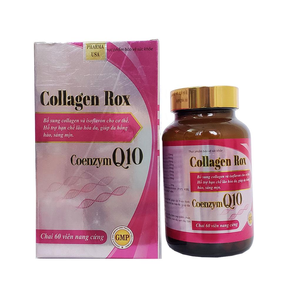 Viên uống đẹp da Colagen Rox bổ sung vitamine giúp trắng da, sáng da, giảm nám, mờ thâm - Chai 60 viên ( Hồng )