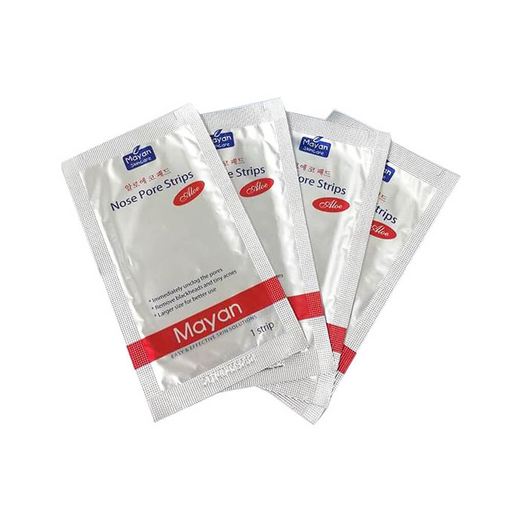 Miếng dán lột mụn cám 2 bên cánh mũi lô hội Mayan Skincare Nose Pore Strips Aloe