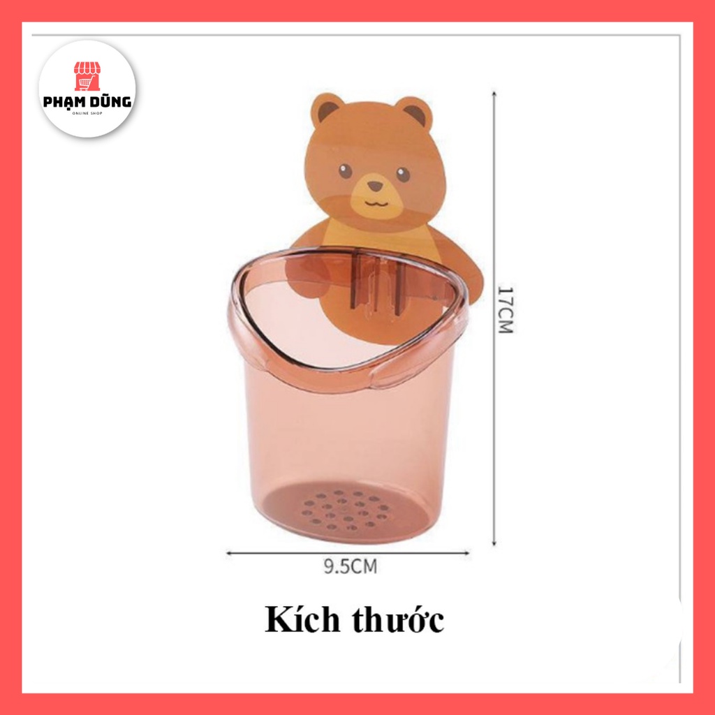 Cốc Đựng Bàn Chải , Kem Đánh Răng Hình Gấu, Ly Dán Tường Siêu Dính Tiện Lợi