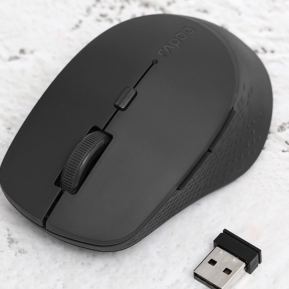 Chuột không dây Silent Rapoo M300 tặng kèm pin AA cách 10m vẫn ổn định