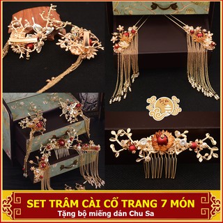 Set trâm cài cổ trang 7 món Tĩnh Vân Các (có sẵn)