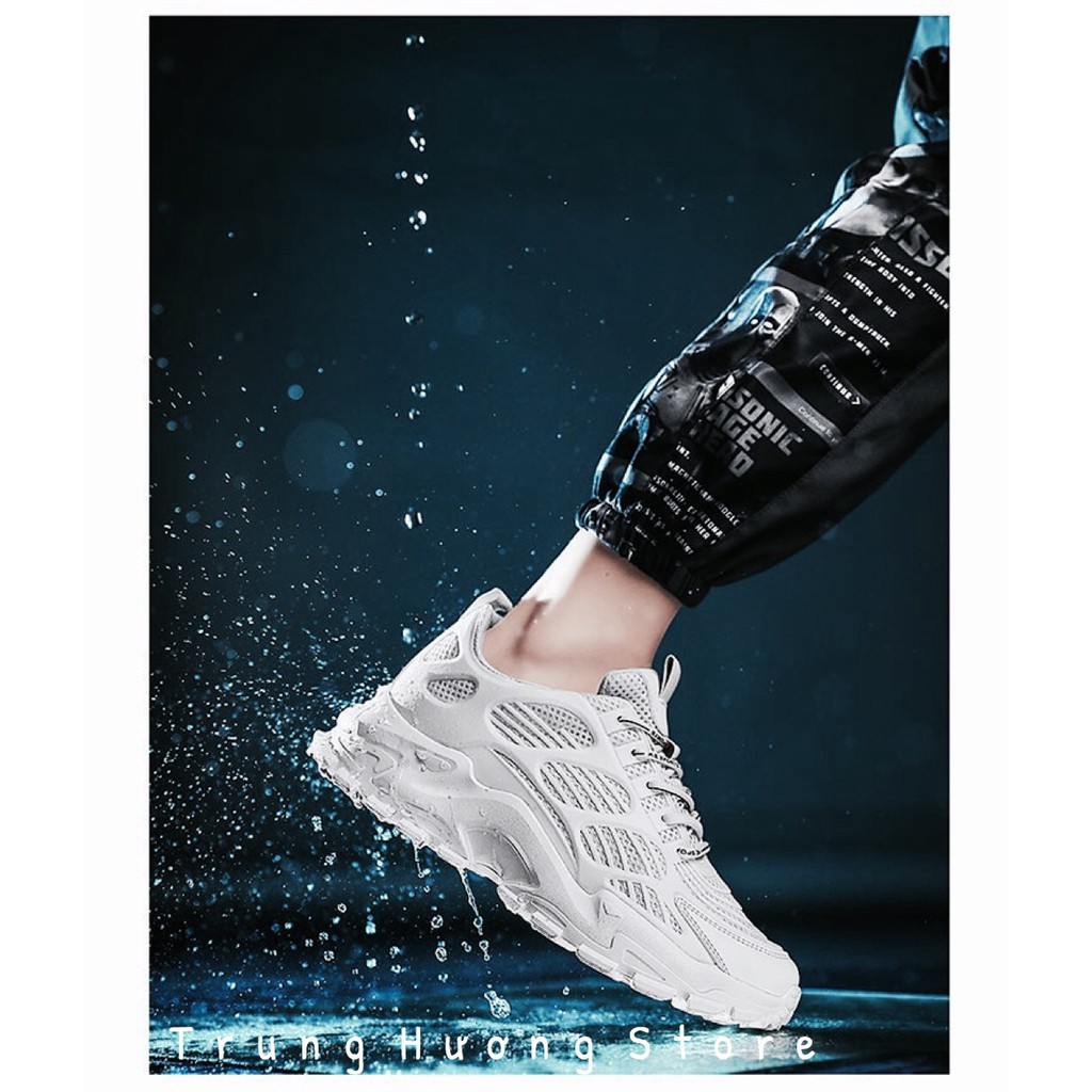 Giày Thể Thao Nam Cao Cấp ⚡️𝐂𝐇𝐈́𝐍𝐇 𝐇𝐀̃𝐍𝐆⚡️ Trung Hương Fashion Sport  White B76