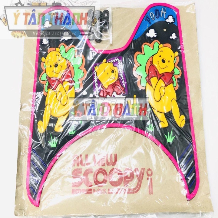Thảm Lót Chân Xe Scoopy Hình Gấu Pooh MS1025