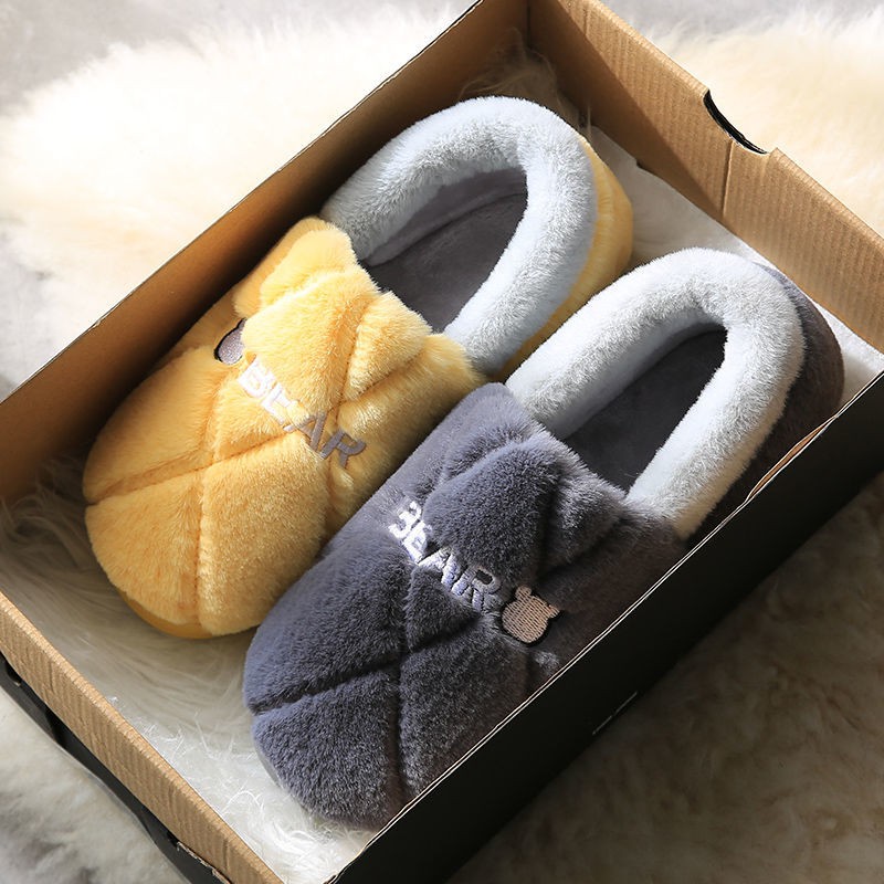 Đôi Dép Bông Đi Trong Nhà Đế Dày Giữ Ấm Mùa Đông Sành Điệu Cho Nữ