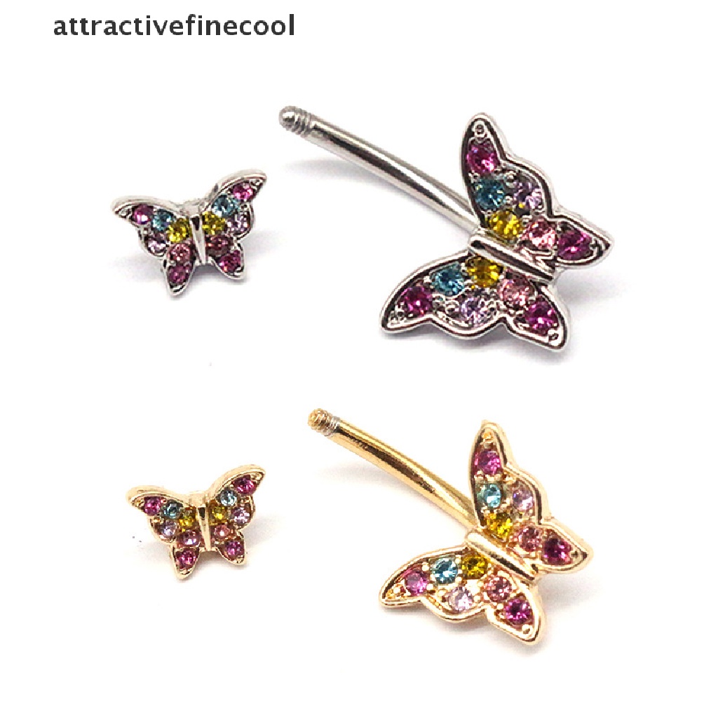 Khuyên Rốn Hình Bướm Bằng Thép Không Gỉ Cá Tính Cho Nữ