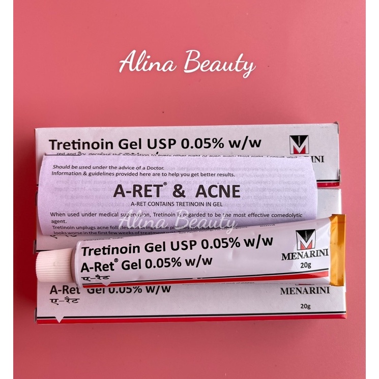 Gel ngừa lão hóa, giảm mụn Tretinoin Aret USP Gel 0.1%, 0.05%, 0.025% 20g