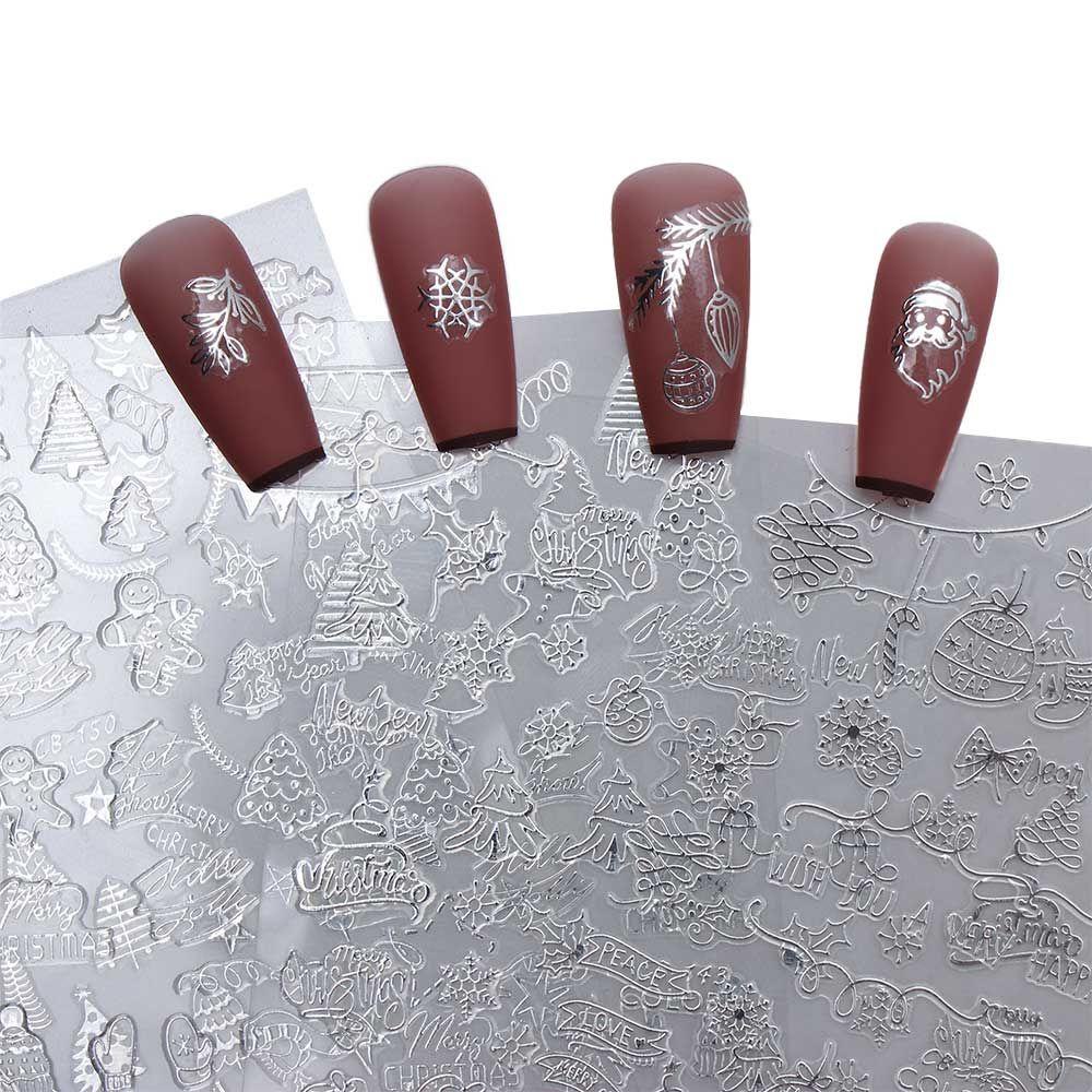 Bsuns Hình Dán Móng Tay 3D Nhiều Phong Cách Giáng Sinh