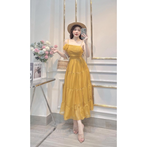 ĐẦM VOAN TƠ DÁNG DÀI NHẸ NHÀNG TIỂU THƯ SANG CHẢNH PU THỜI TRANG HHP 2022