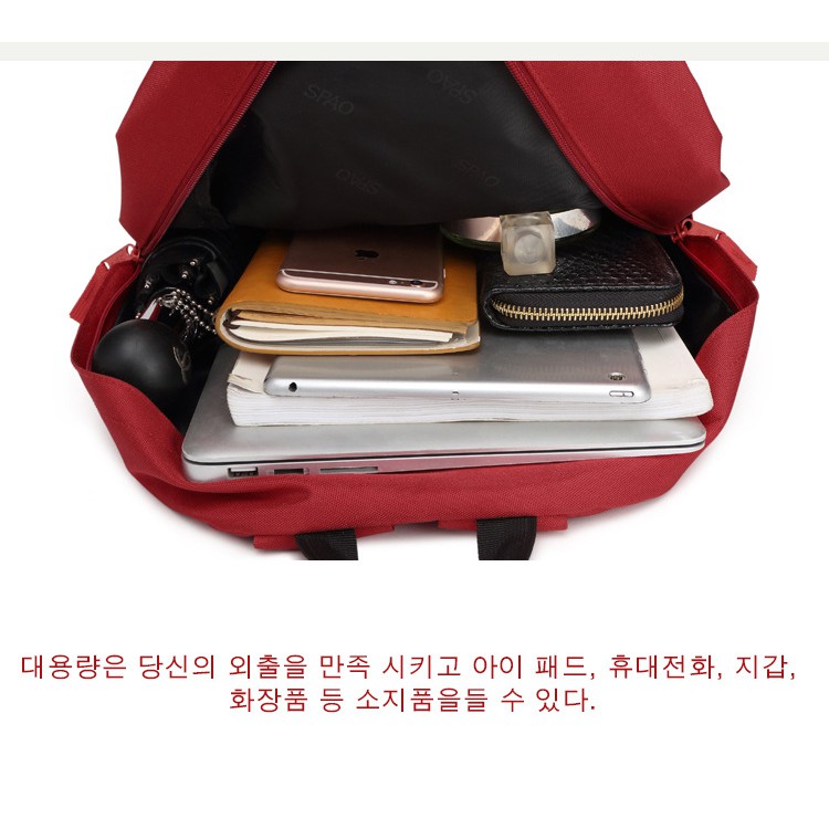 SPAO Oxford canvas backpack male shoulder bag junior high school student fashion trend female bag Korean tourist students