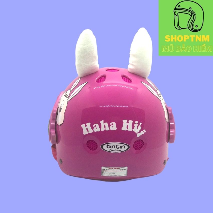 Nón bảo hiểm cho bé Hình THỎ cho trẻ em 3-6t, Mũ bảo hiểm cho bé đẹp và trẻ em dễ thương, cho bé trai và gái