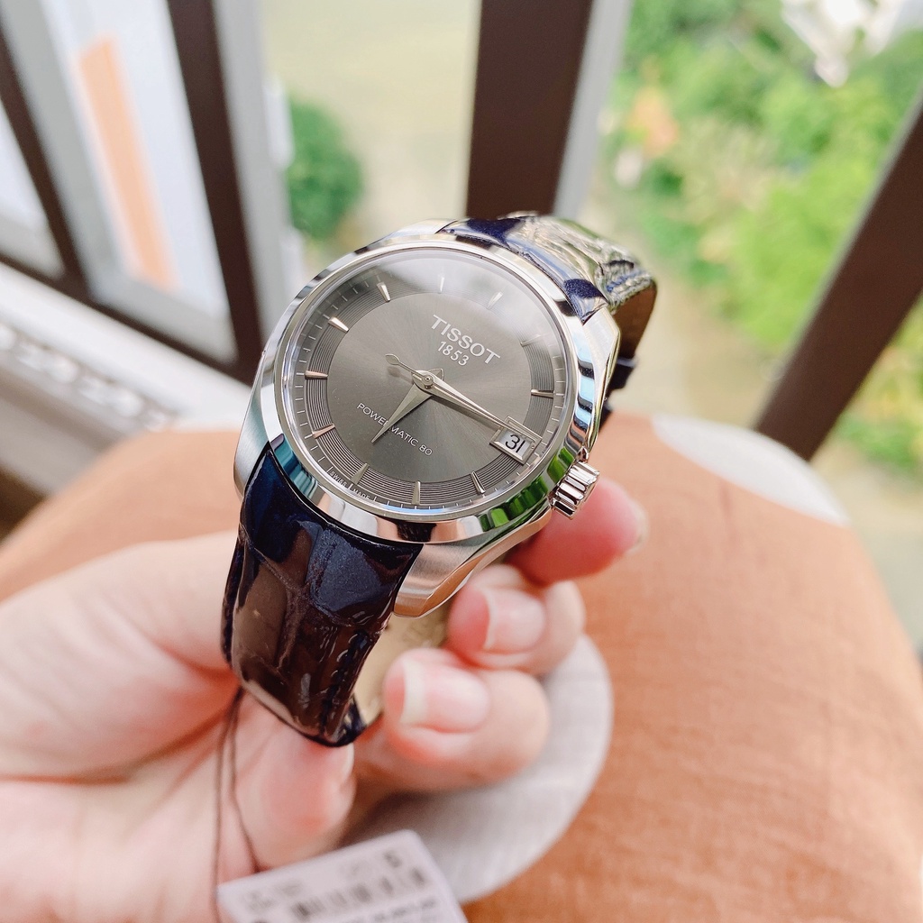 Đồng hồ nữ chính hãng Tissot Couturier Lady Powermatic 80 T035.207.16.061.00 - Máy cơ tự động - Kính Sapphire - Dây da