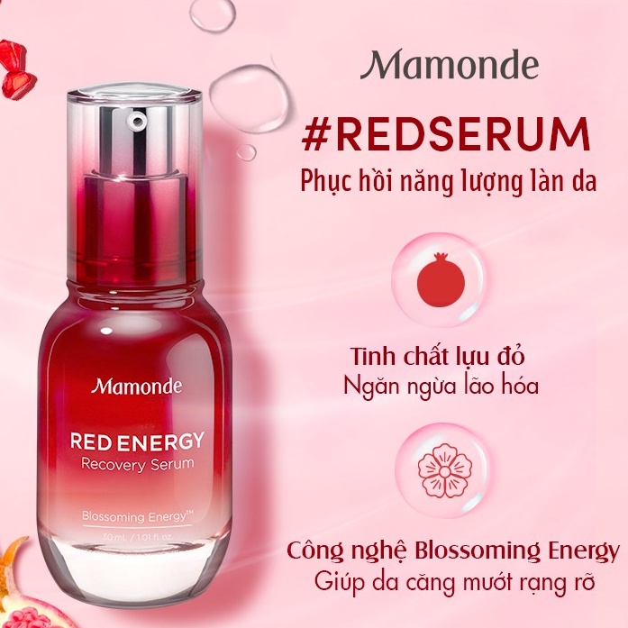 Tinh chất cung cấp năng lượng phục hồi cho da Mamonde Red Energy Recovery Serum 9ml tách sét