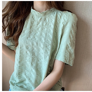 Áo vải voan tay ngắn ôm trơn màu dành cho nữ | BigBuy360 - bigbuy360.vn