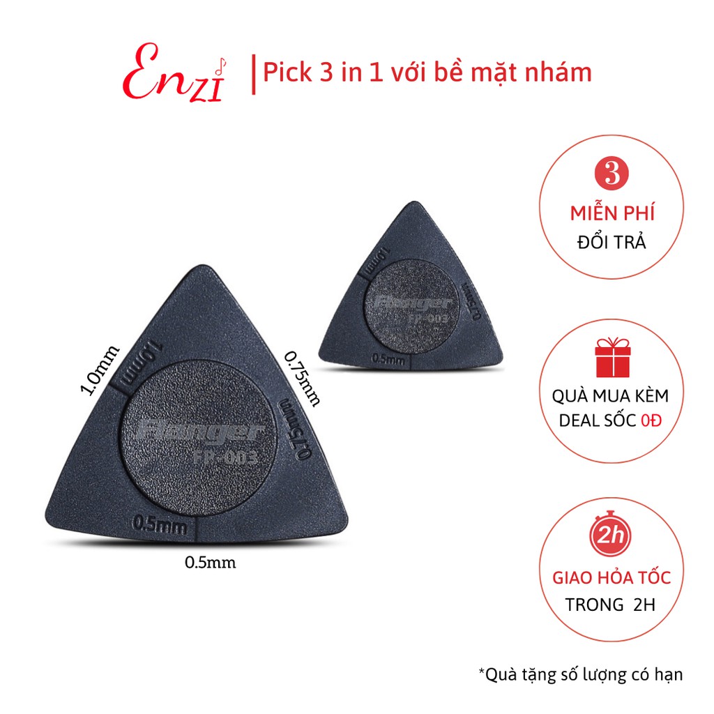 Pick gảy, phím gảy bặc biệt 3 Trong 1 tiện lợi với 3 cỡ 0,5mm 0,75mm và 1mm Enzi