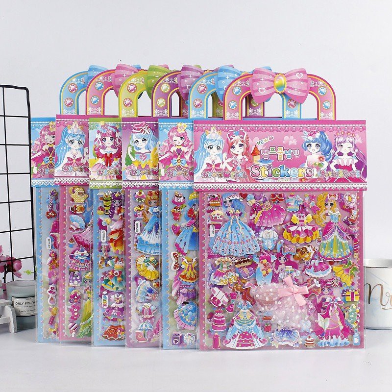 COMBO 6 TẤM MIẾNG DÁN CÔNG CHÚA THAY VÁY /STICKER DÁN TRANG TRÍ CÔNG CHÚA 3D SIÊU XINH