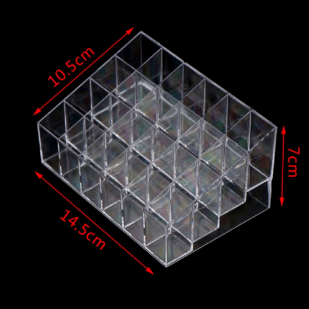 Hộp Nhựa Acrylic 24 Ngăn Trong Suốt Trưng Bày Son Môi / Sơn Móng Tay