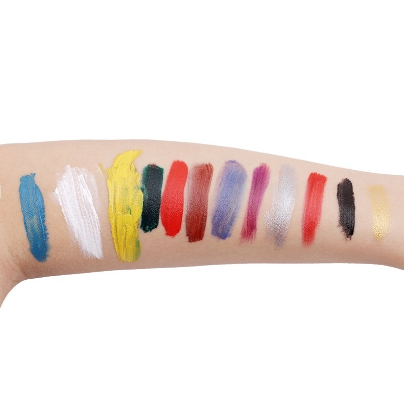 12 Colors Flash Tattoo Face Body Paint Oil Painting Art Halloween Party Fancy Dress Beauty Makeup Tools