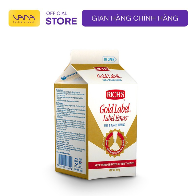 [CHỈ SHIP NỘI THÀNH HÀ NỘI] KEM TOPPING GOLD LABEL 454G