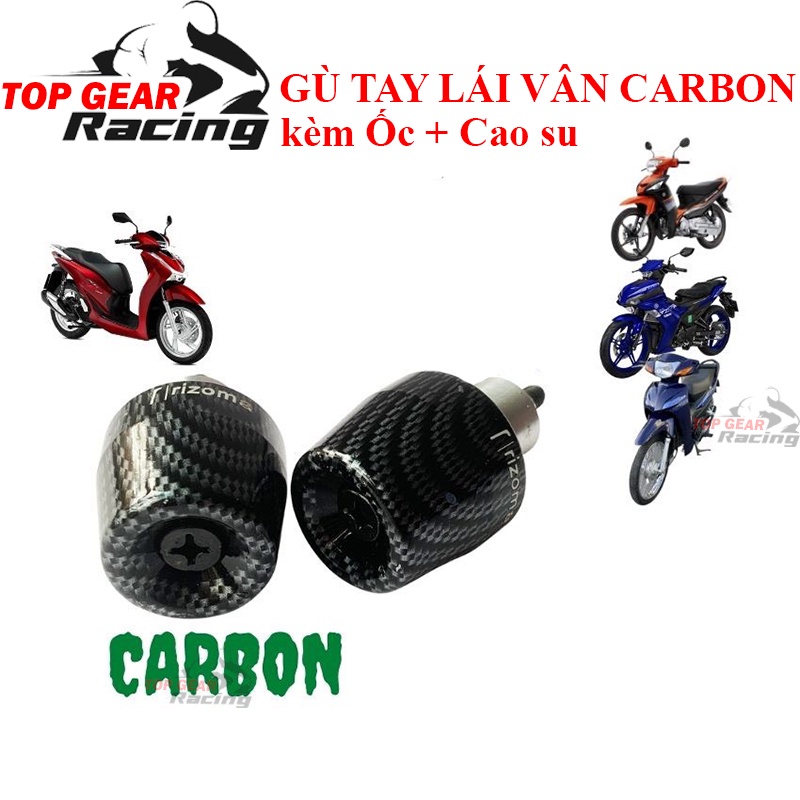 Gù Tay Lái Kiểu SH 350i Vân Carbon Kèm Ốc Gù Tay Lái Inox