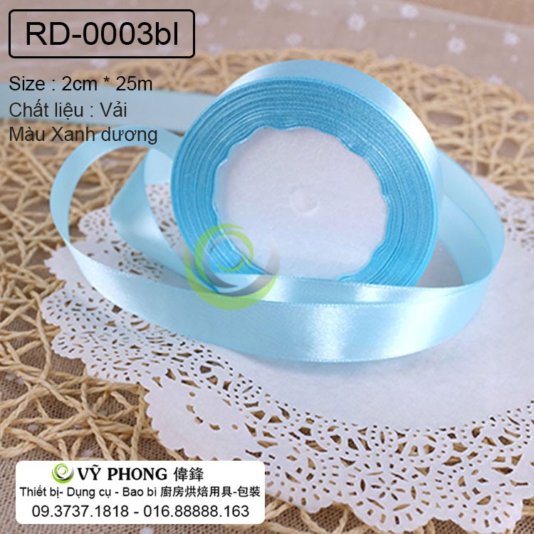 DÂY RUY BĂNG DÀY 2CM NHIỀU MÀU TRANG TRÍ QUÀ TẶNG HỘP BAO BÌ RB-0003