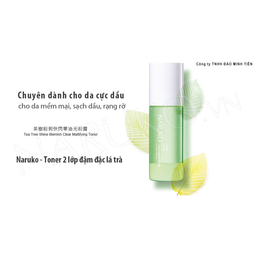 NARUKO - Toner 2 Lớp Kiềm Dầu Làm Sáng Da Tea Tree Shine Blemish Clear Mattifying Toner 120 ml | BigBuy360 - bigbuy360.vn