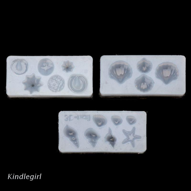 Bộ 3 Khuôn Silicon Hình Vỏ Sò / Sao Biển Làm Phụ Kiện Trang Trí Móng Tay Nghệ Thuật