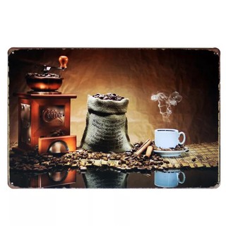 Tranh thiếc retro 30x20cm trang trí quán cafe phong cách vintage độc đáo và sang trọng