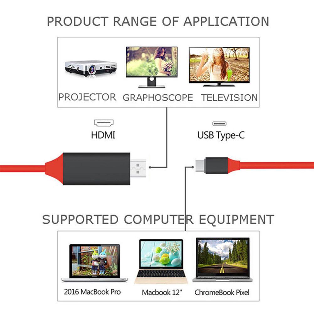Cáp chuyển đổi HDTV USB-C Type-C sang HDMI cho Samsung S9 S8 S10 + Lưu ý 8/9