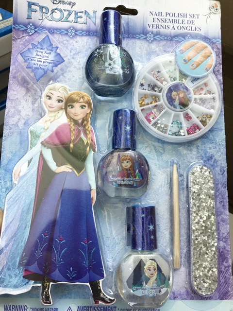 Set sơn móng tay Elsa.Pony.Princess US  kèm sticker dán móng, phụ kiện nails cho bé Disney-Townley girls