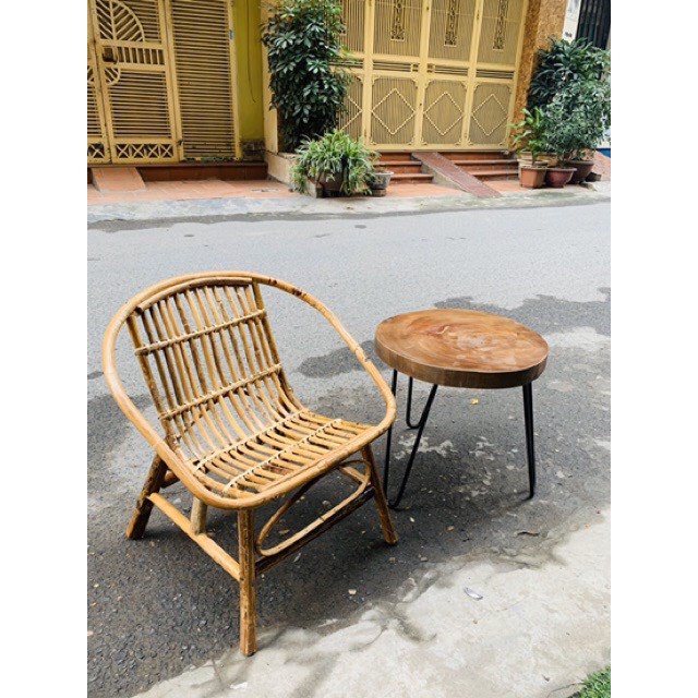 Combo 2: Ghế mây sò tự nhiên, ghế ban công