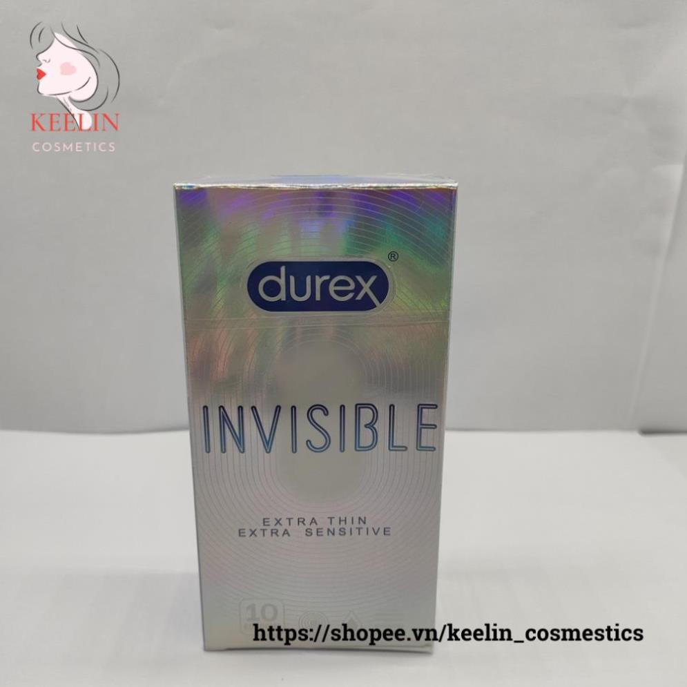 Bao cao su Durex Invisible Extra Thin extra sensitive siêu mỏng siêu mạnh chân thật hương yêu hộp 10c