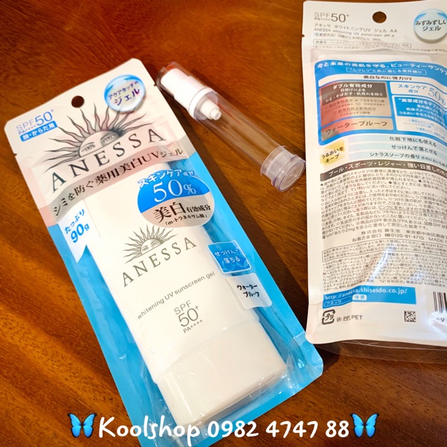 ☀️Gel chống nắng dưỡng trắng Anessa Whitening UV Sunscreen Spf 50+/PA++++☀️