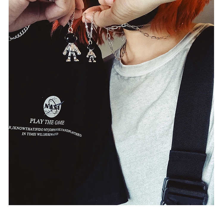 Dây chuyền thép titan họa tiết phi hành gia 1309s