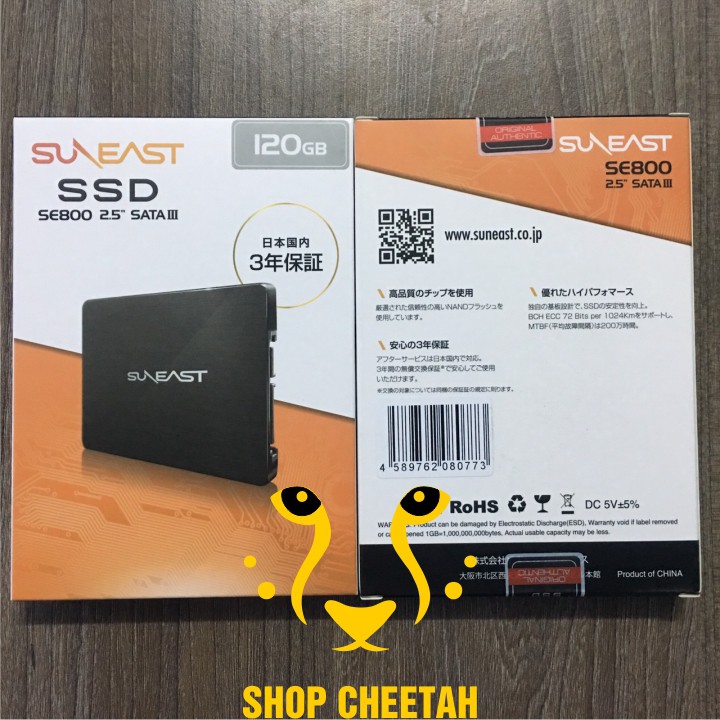 Ổ cứng SSD SunEast 120GB nội địa Nhật Bản – CHÍNH HÃNG – Bảo hành 3 năm – SSD 120GB – Tặng cáp dữ liệu Sata 3.0