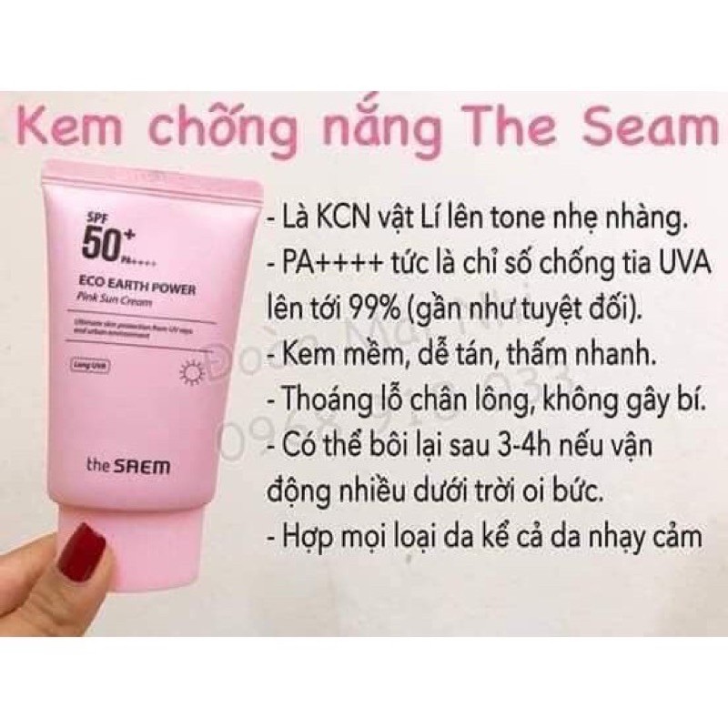 [Mã COS1904 giảm 8% đơn 300K] Kem chống nắng nhẹ cho da nhạy cảm The Same ECO EARTH POWER PINK SUN CREAM | BigBuy360 - bigbuy360.vn