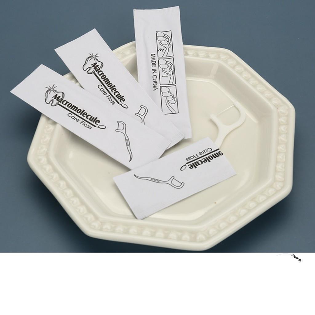 Tăm chỉ nha khoa/ Dental floss/ Dental floss pick cho nhà nghỉ, khách sạn, du lịch (mỗi tăm 1 túi gi