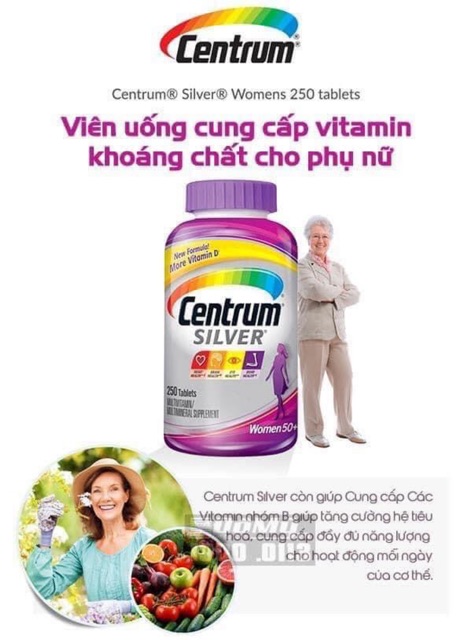 VIÊN BỔ VITAMIN TỔNG HỢP DÀNH CHO PHỤ NỮ TRÊN 50 TUỔI CENTRUM SILVER WOMEN’S 50+