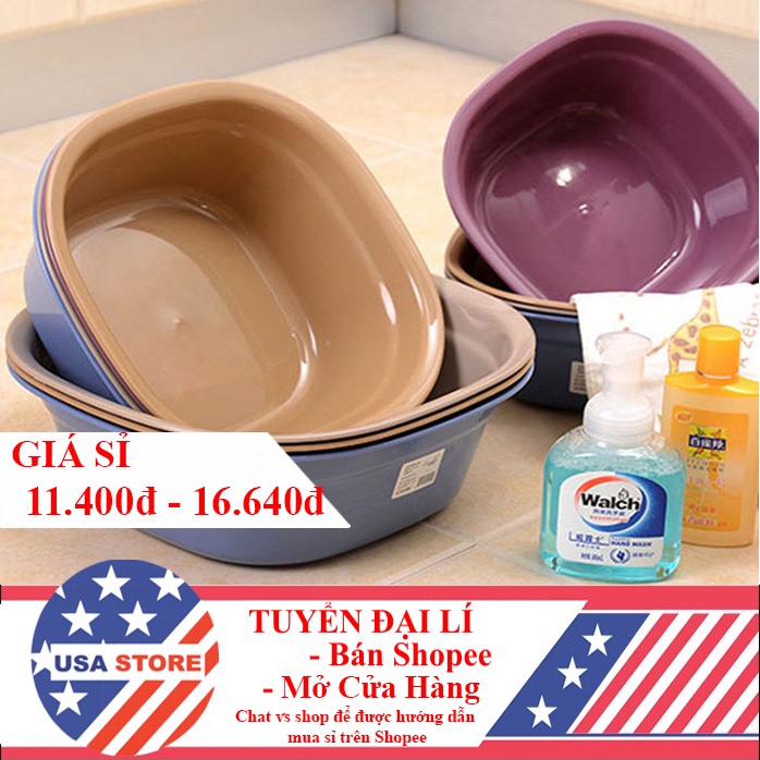 Chậu Rửa Mặt - Giặt Giũ Gia Đình - Nhựa Loại 1 (Mua Combo 3 Cái Để Phí Ship Rẻ Hơn)