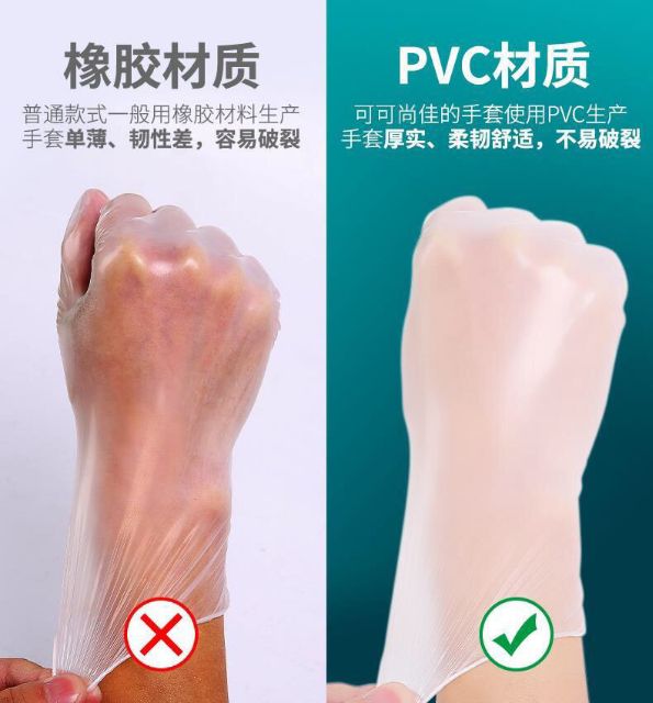 Găng tay cao su PVC set 100c siêu mỏng siêu dai