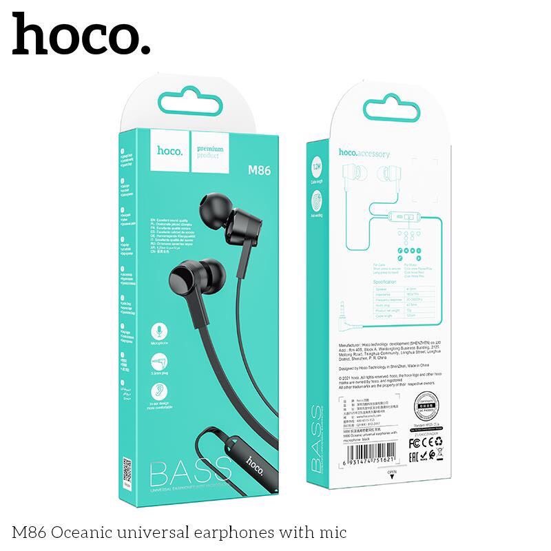 ✅Tai nghe dây nhét tai HOCO M86 Kèm mic đàm thoại Jack 3.5mm chống tiếng ồn-BH 12 Tháng