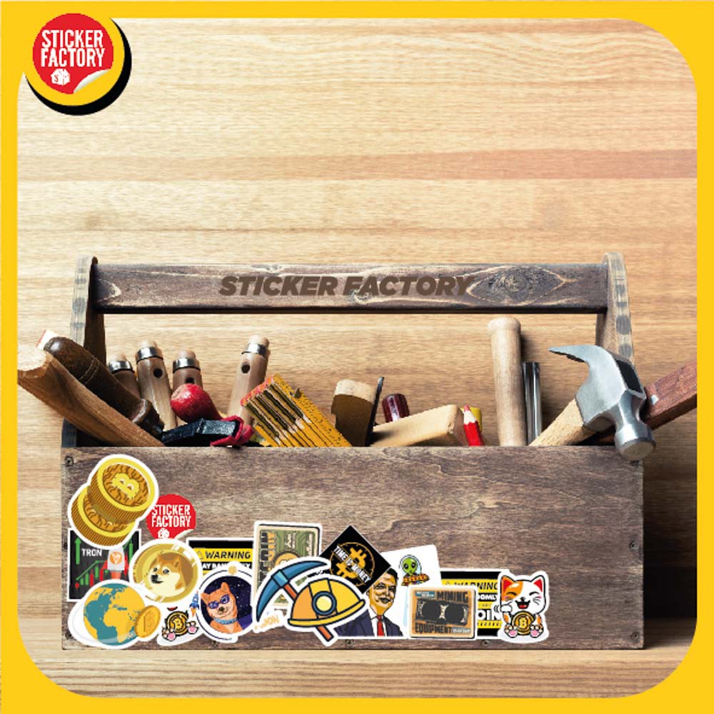 Bitcoin - Set 100 sticker decal hình dán nón bảo hiểm, laptop, xe máy, ô tô - STICKER FACTORY