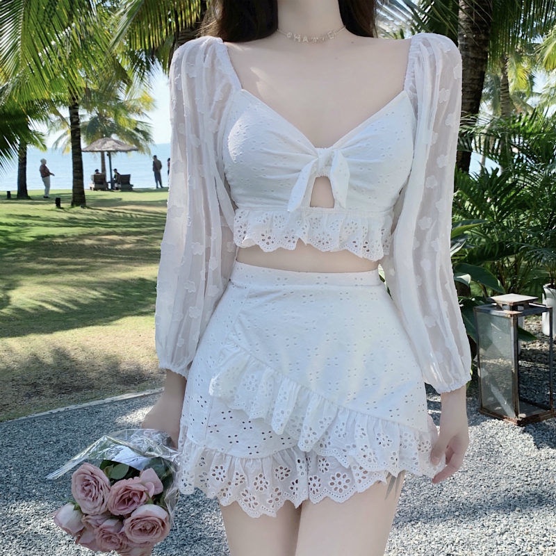 Áo Tắm Nữ Tay Dài Xẻ Tà Mới